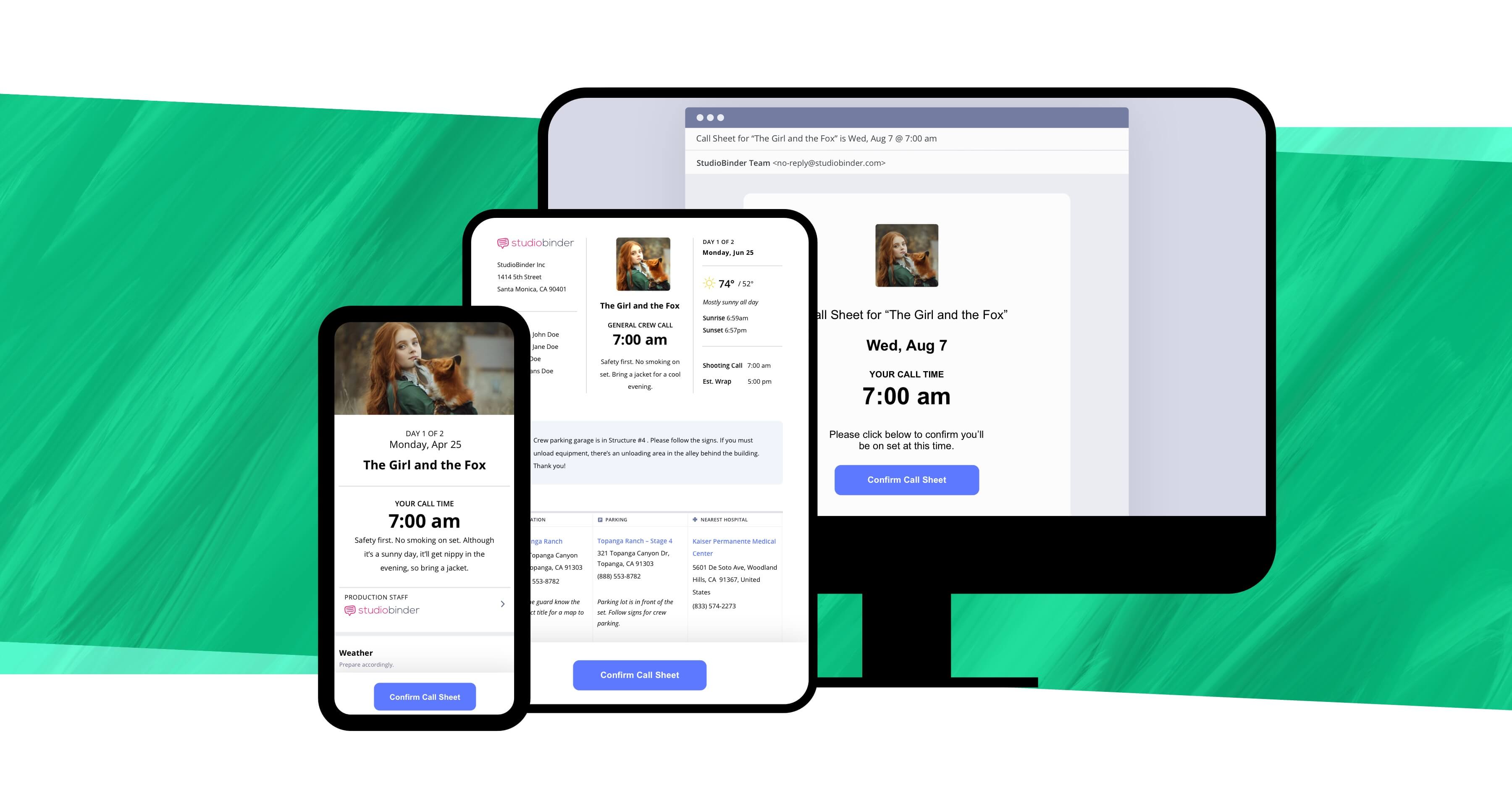Call Sheet Creator Call sheet formatting for PDF mobile or desktop