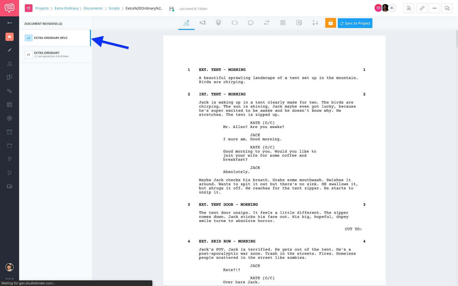 Document Version Sidebar - New Version