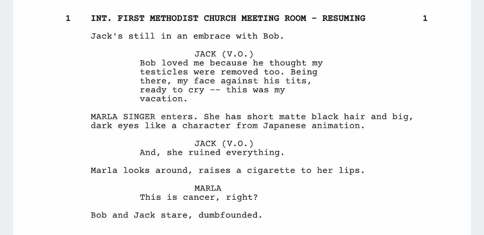 Fight Club Script Breakdown - Characters - StudioBinder