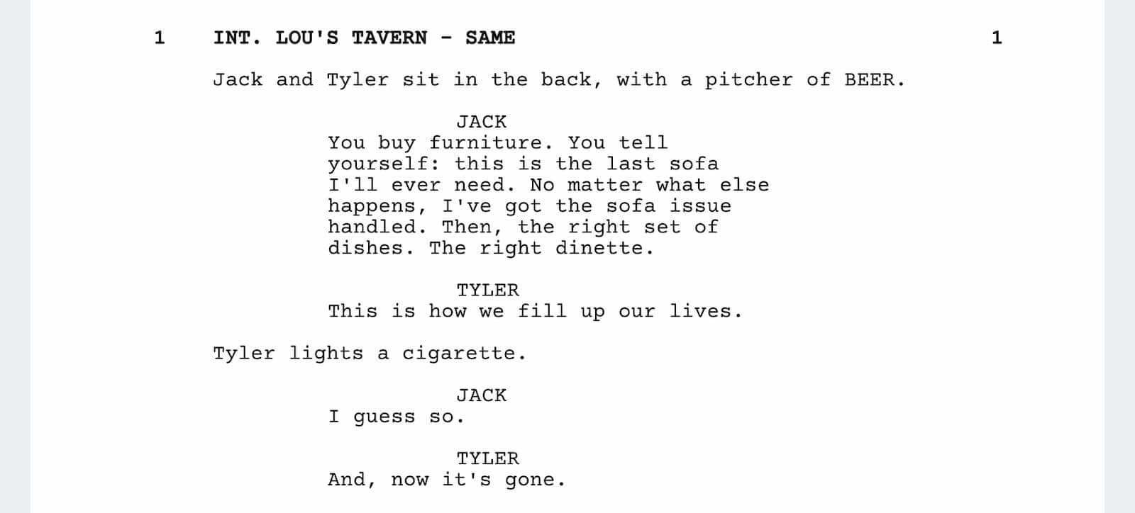 Fight Club Script Breakdown - Quotes - StudioBinder