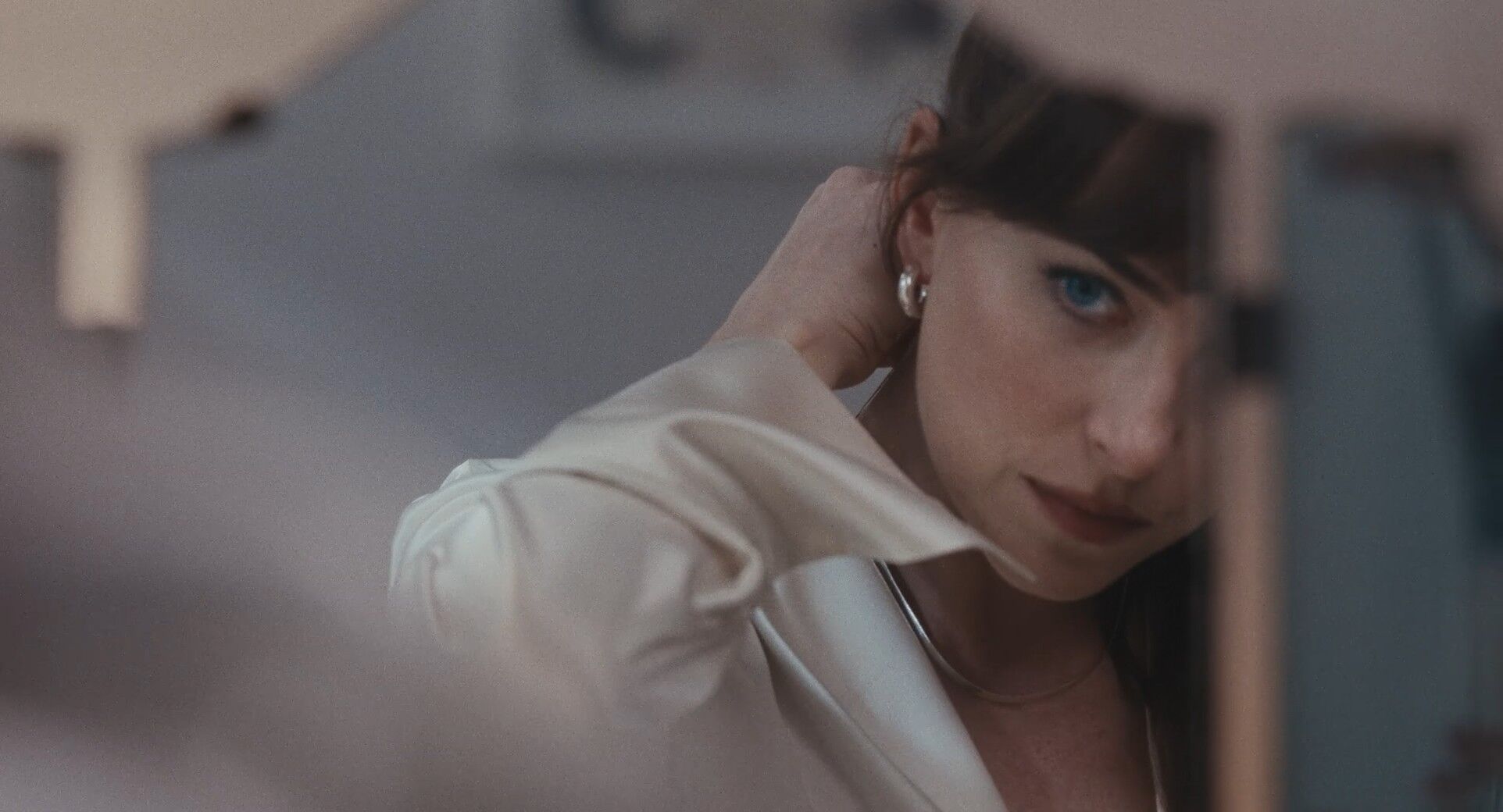 Shallow Focus Shot Example Shallow Focus Shot of Dakota Johnson from Materialists
