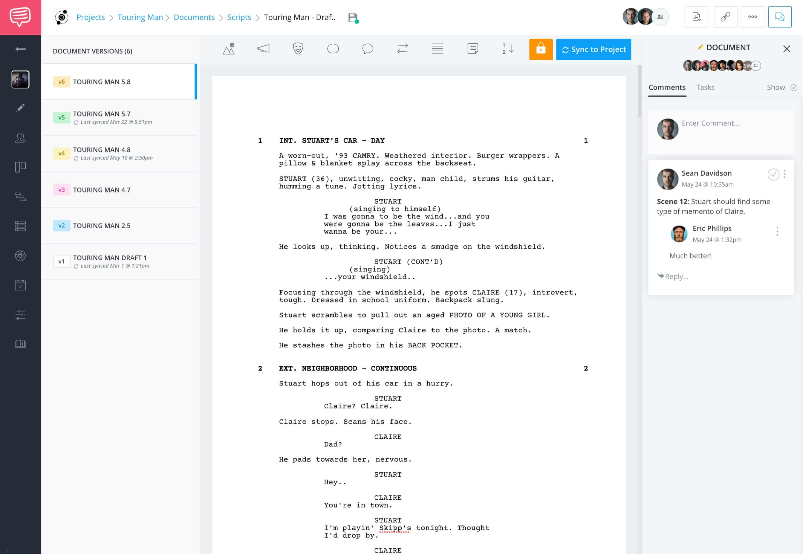 StudioBinder Free Screenwriting Software for Filmmakers - Add Comments