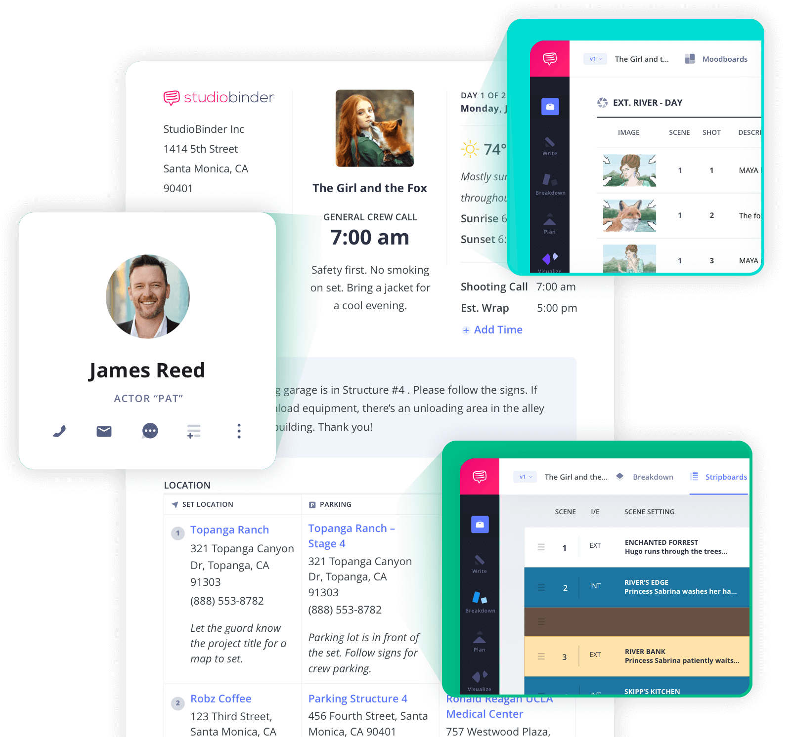 call sheet details graphic - StudioBinder - online TV callsheet software