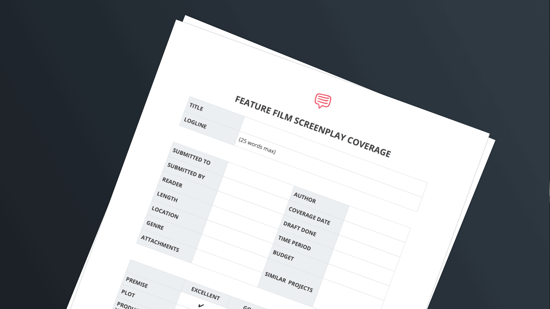 FREE Feature Film Script Coverage Template - Header Image - StudioBinder