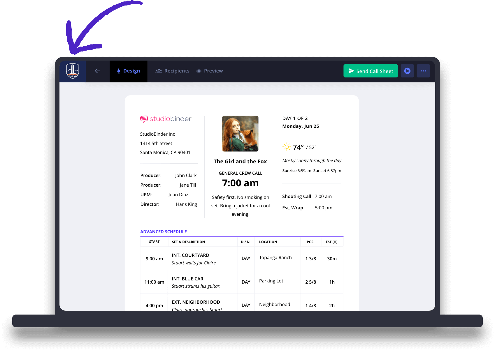 Match your school’s brand in studiobinder software