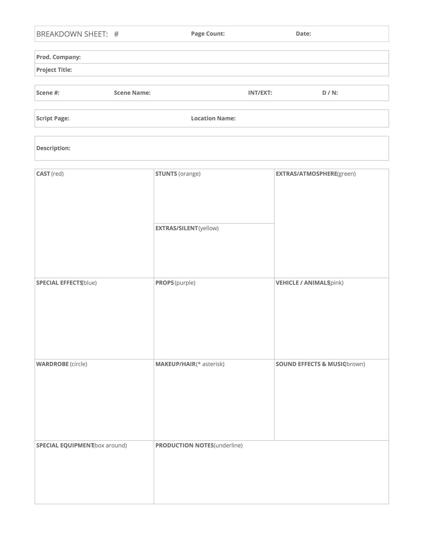 Download a Script Breakdown Sheet Template, FREE | StudioBinder 1