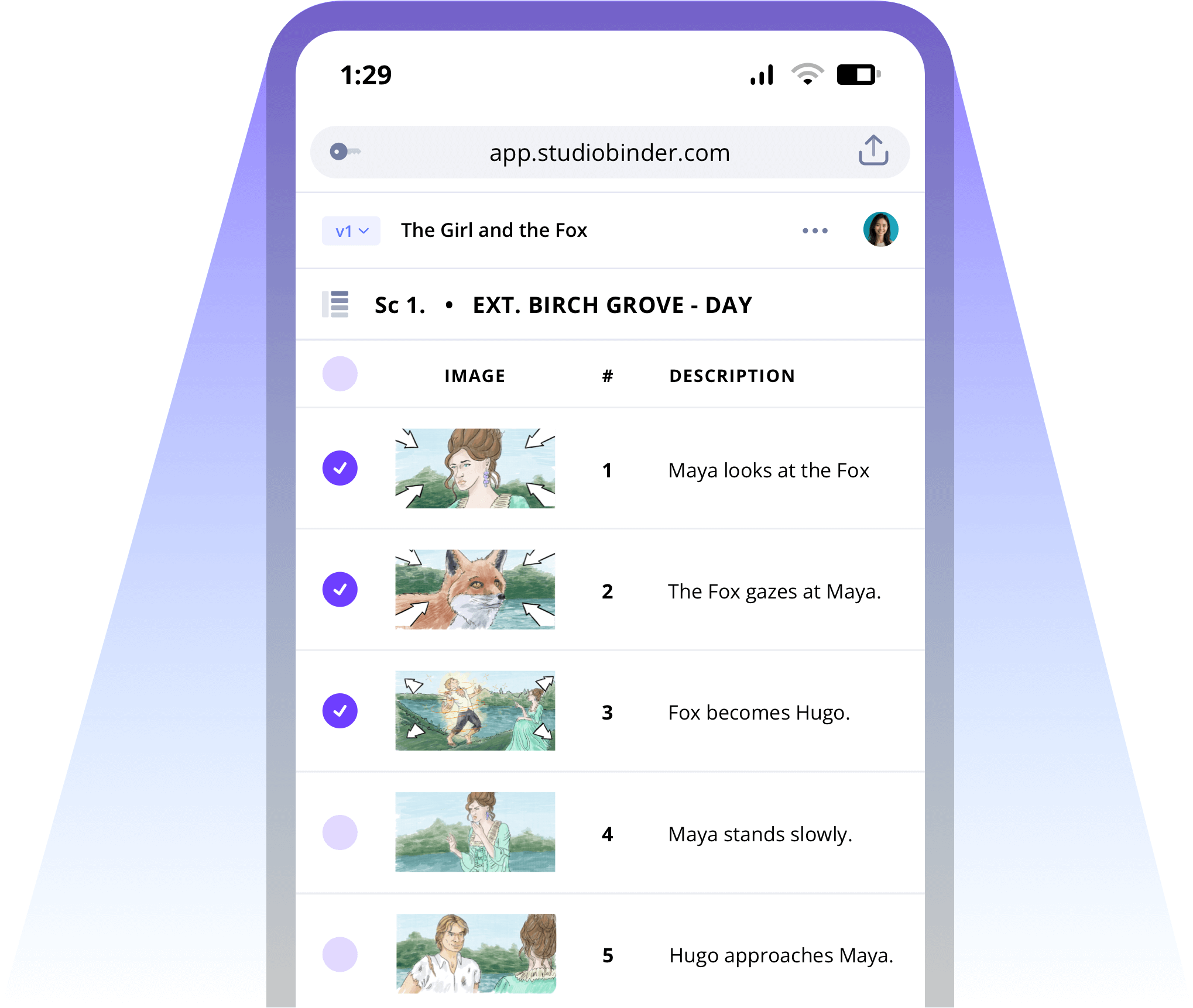 Shot List App View shot list on your phone and check of shots