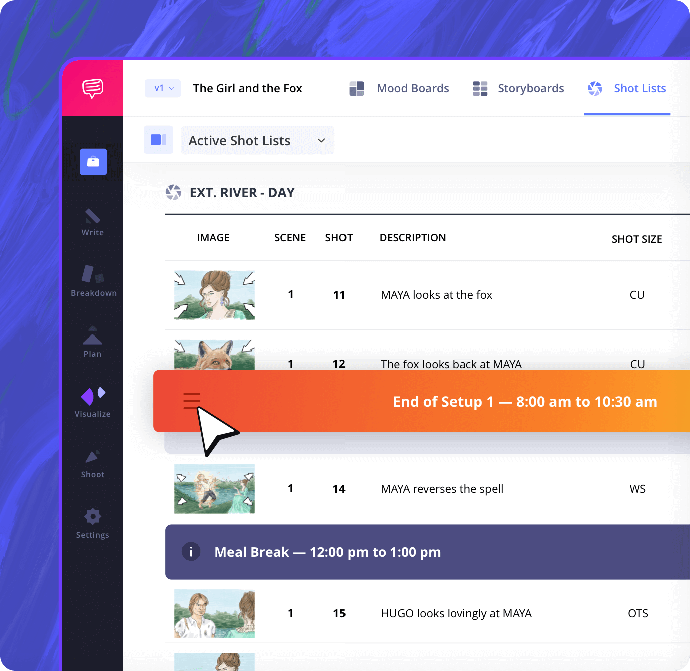 shot list software shot list schedule