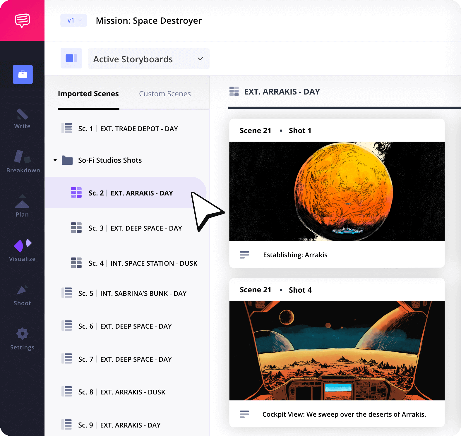 StudioBinder Online Storyboard Creator Organize storyboard scenes into groups