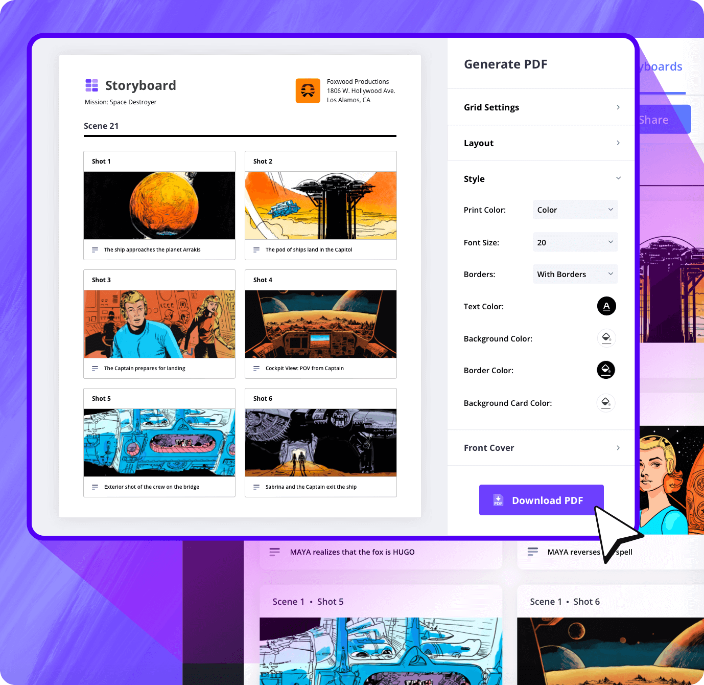 StudioBinder Storyboard Creator Download a customized storyboard template PDF